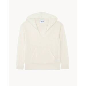 NEW KUJTEN women's deepika cashmere with hood sweater in white